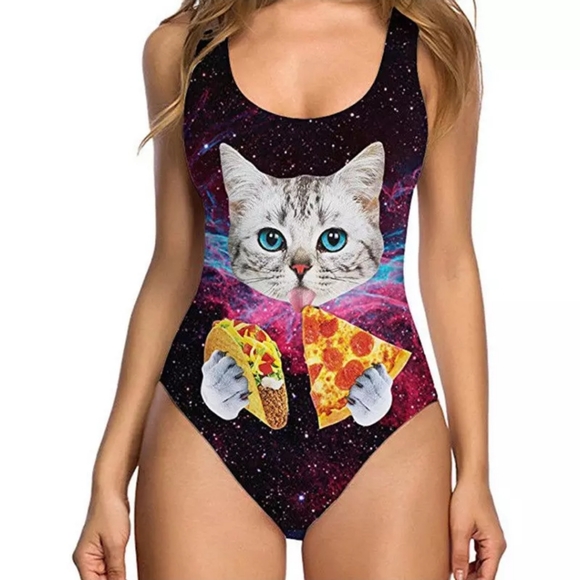 Other - Taco Cat Pizza Bathing Suit NWOT Large